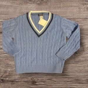 RUGGED BEAR NWT BOYS BLUE WHITE SWEATER WINTER FALL CHRISTMAS HOLIDAY SIZE 6 7